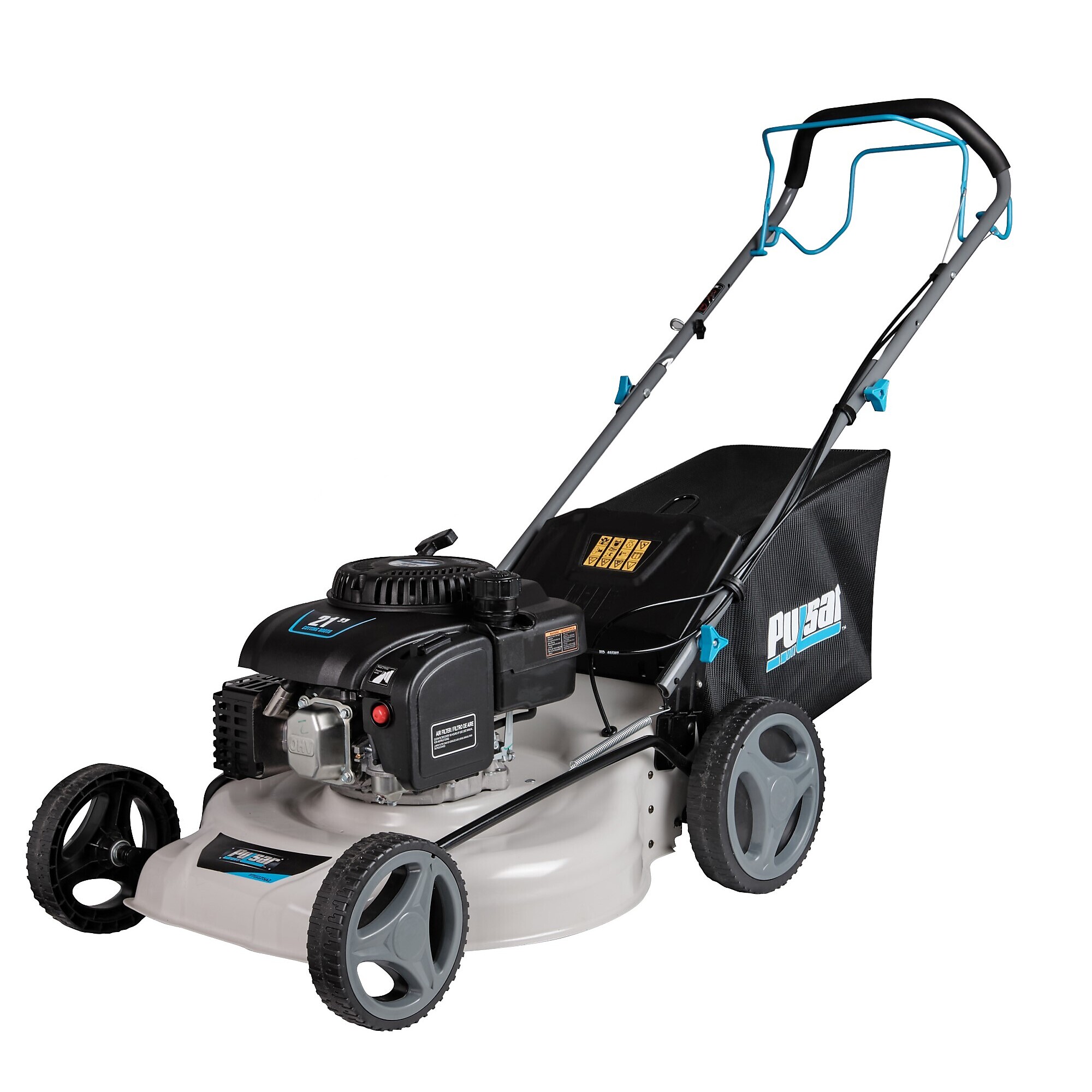 Pulsar, 21in Self Propelled Push Mower with Side Discharge, Mulching, Rear Bag, Model # PTG1221SA2